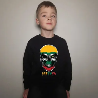 Juodas vaikiškas džemperis Skull Lietuva
