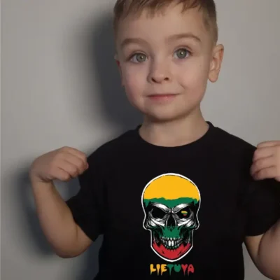 Juodi vaikiški marškinėliai Skull Lietuva
