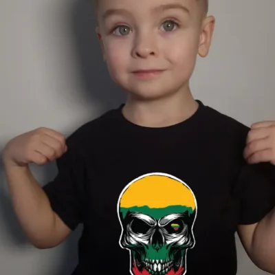 Juodi vaikiški marškinėliai Skull Lietuva