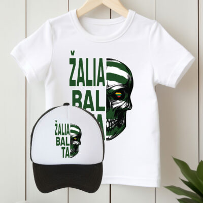 Kepuraitės ir marškinėlių komplektas Žalia Balta
