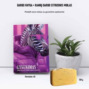 Rinkinys su darbo knyga ir kietuoju citrusiniu muilu- spalvotas gyvenimas-1