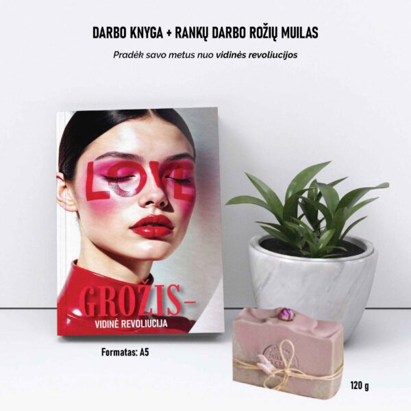 Rinkinys su darbo knyga ir kietuoju roziu muilu- vidine revoliucija-1